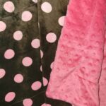 Pink and Brown Blanket with Polka Dots