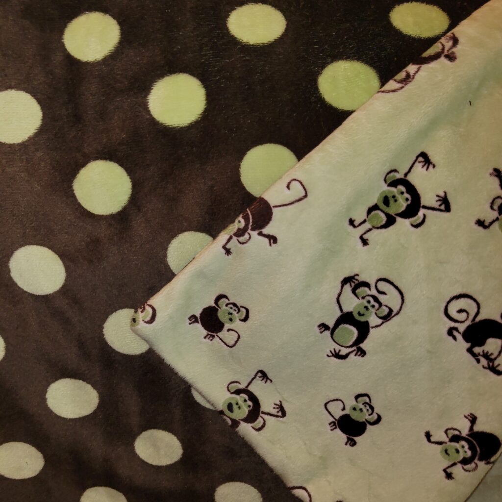 Picture of blanket with monkeys on it